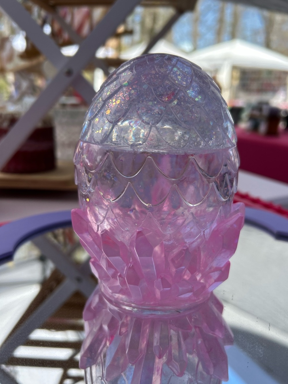 Iridescent Pink Crystal Dragon Egg Jar ✨